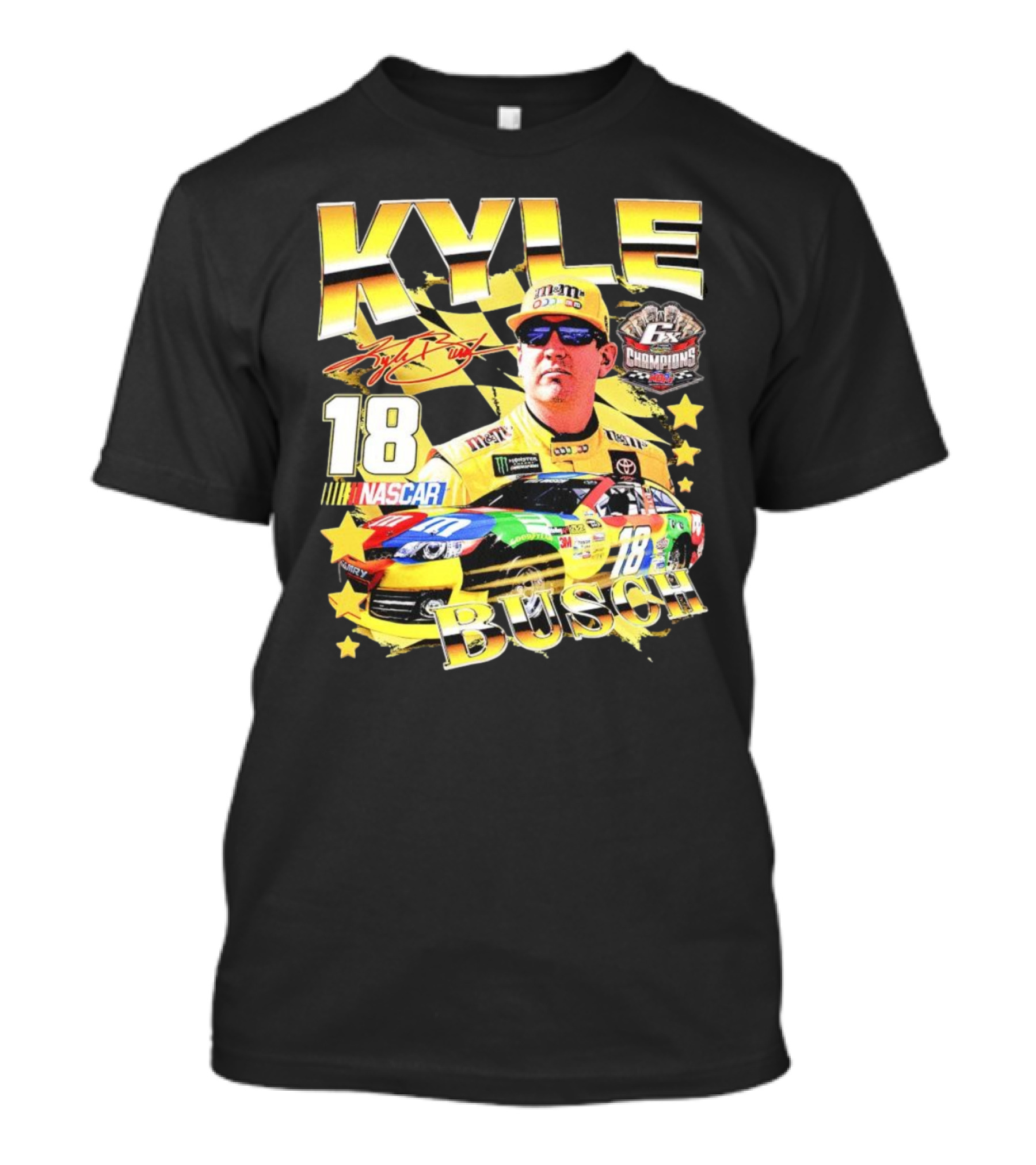 Kyle Busch NASCAR Racing 18 M&M's Champions Signature T-Shirt