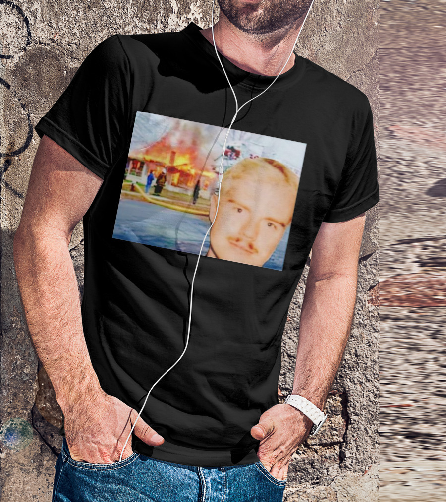 Lloyd Meme Fire Burning House Background T-Shirt
