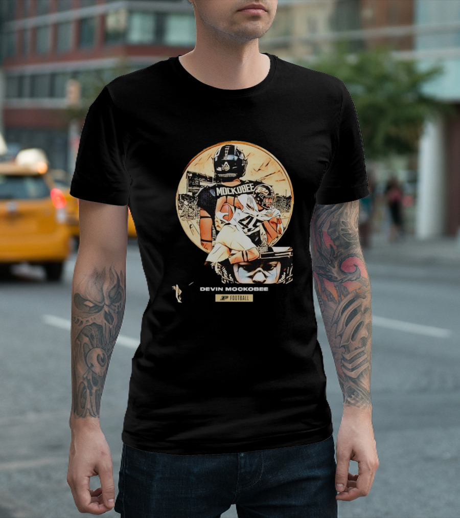 Purdue Football Devin Mockobee Collage With Player T-Shirt