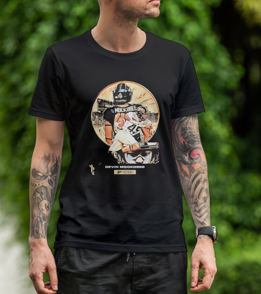 Purdue Football Devin Mockobee Collage With Player T-Shirt