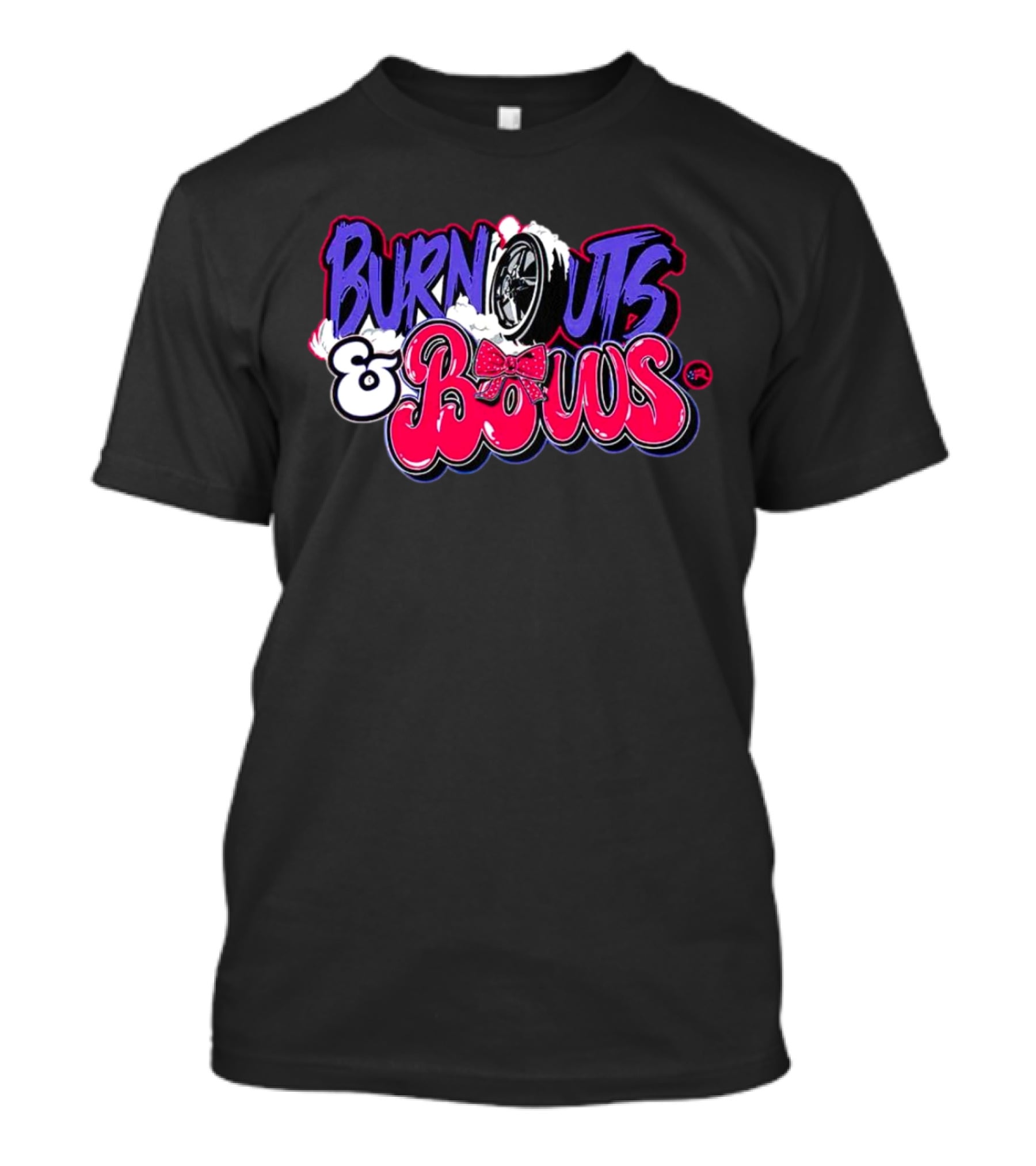 Burnouts And Bows Racing Tire And Bowtie Motif T-Shirt