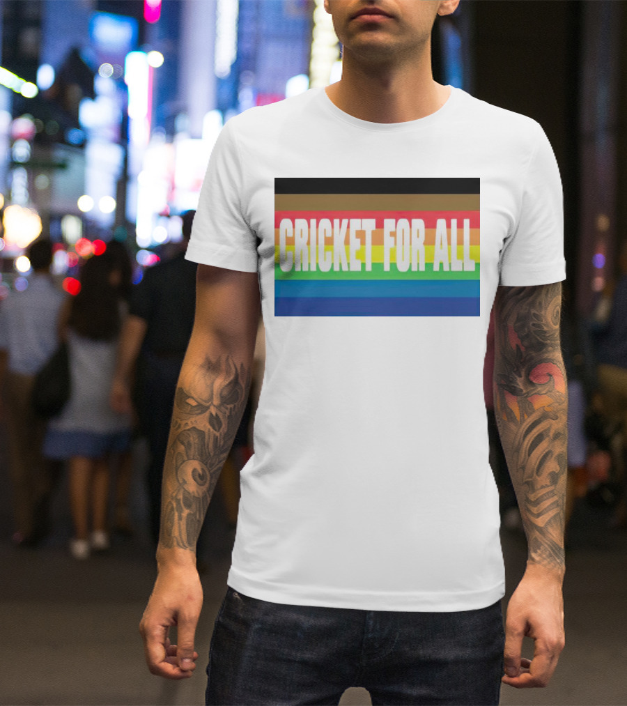 Cricket For All Pride Rainbow Flag T-Shirt