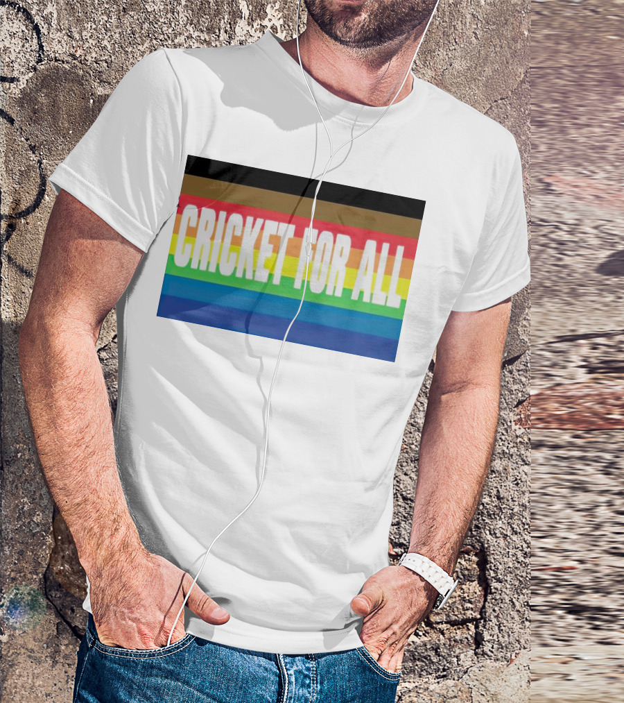 Cricket For All Pride Rainbow Flag T-Shirt