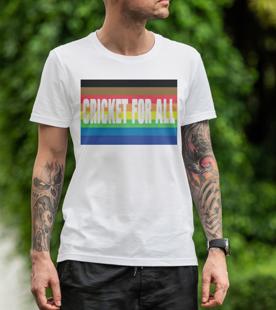 Cricket For All Pride Rainbow Flag T-Shirt