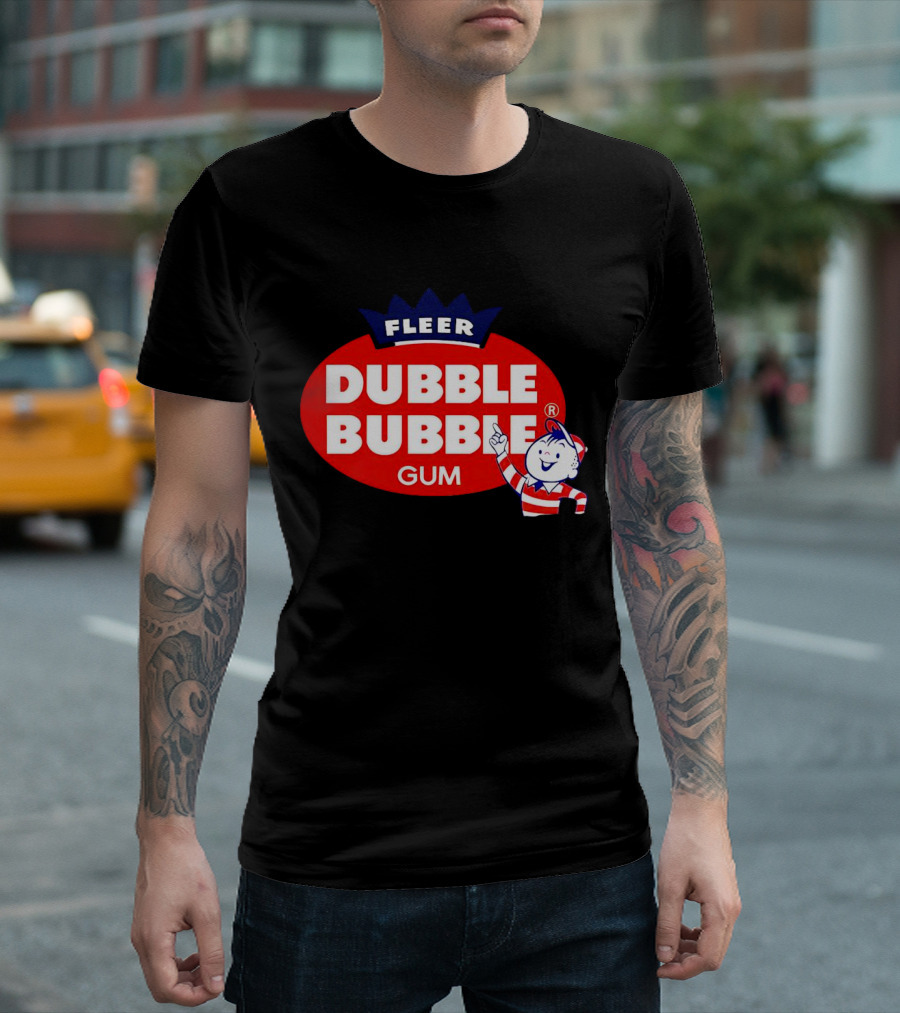 Fleer Dubble Bubble Gum Classic Logo With Character In Striped T-Shirt