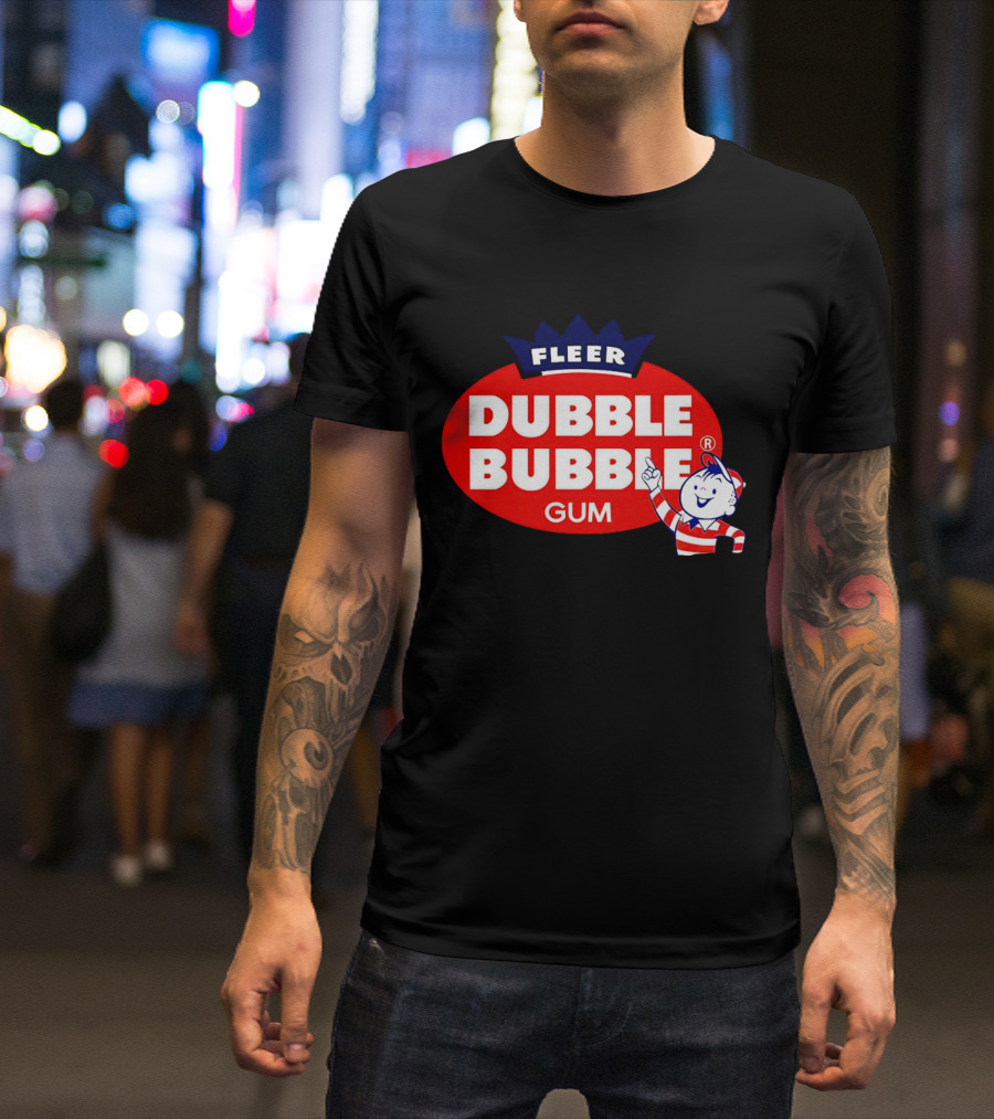 Fleer Dubble Bubble Gum Classic Logo With Character In Striped T-Shirt