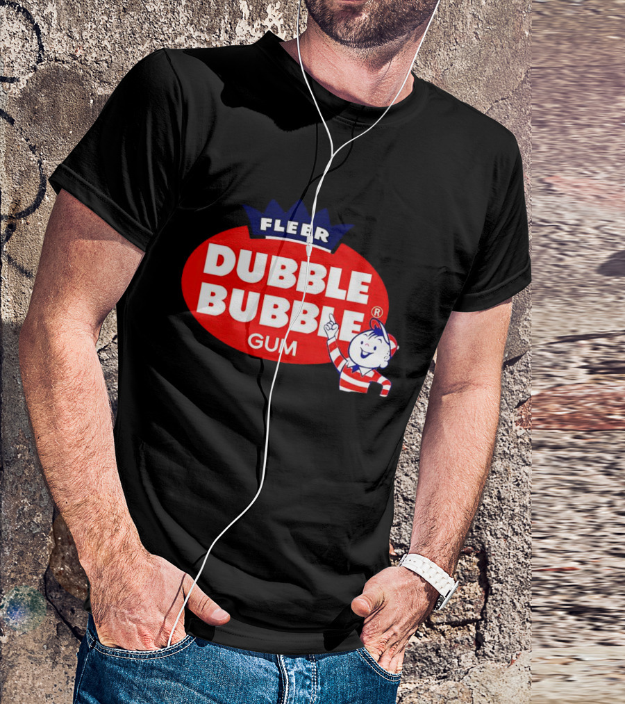 Fleer Dubble Bubble Gum Classic Logo With Character In Striped T-Shirt