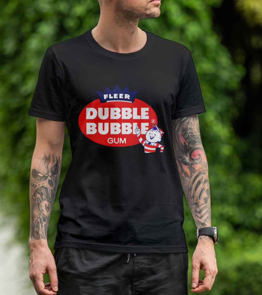 Fleer Dubble Bubble Gum Classic Logo With Character In Striped T-Shirt