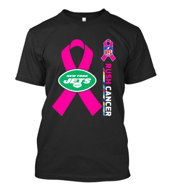 New York Jets NFL Rush Cancer Pink T-Shirt