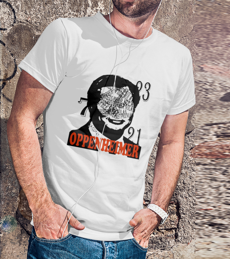 Christopher Nolan Oppenheimer Film Artwork With Numbers 7321 T-Shirt