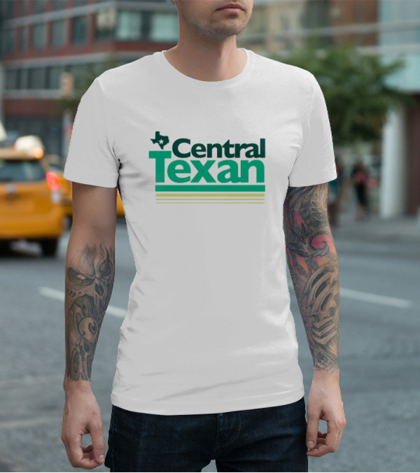Central Texan Texashumor Texas Map Icon Bold Green Text T-Shirt