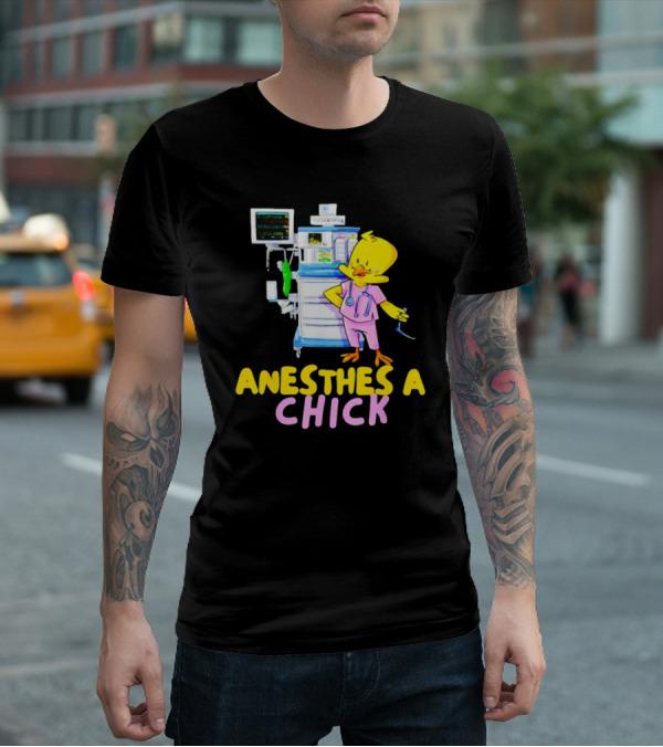 Anesthesia Chick With Medical Equipment And Yellow Bird T-Shirt