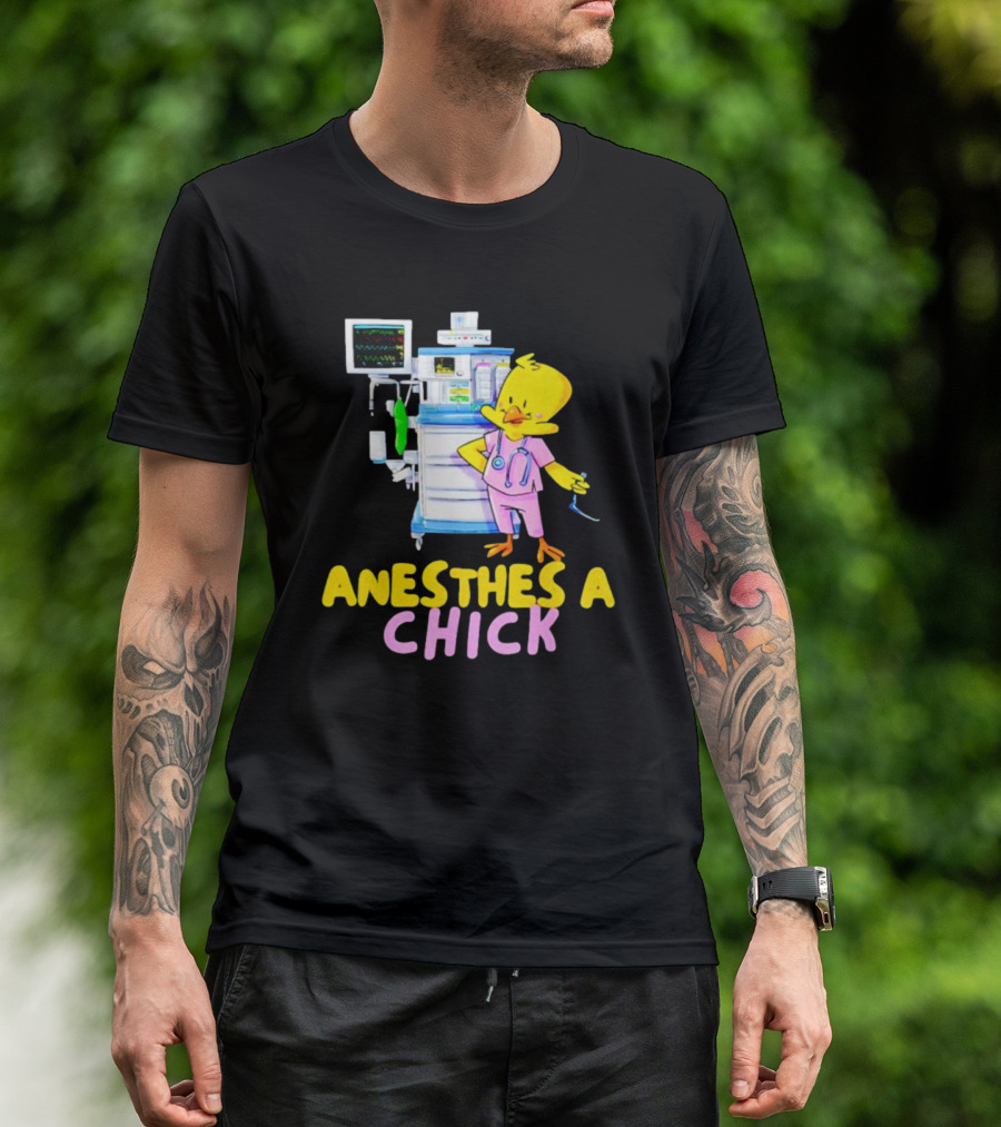 Anesthesia Chick With Medical Equipment And Yellow Bird T-Shirt