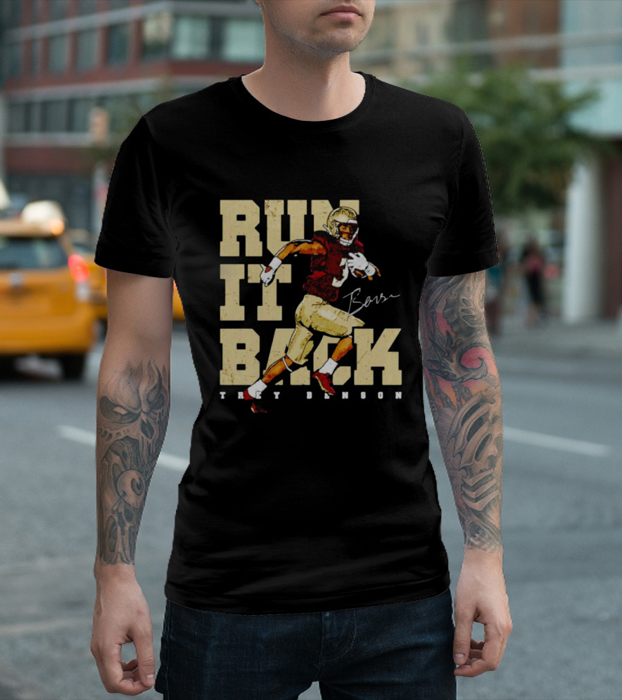 Run It Back Trey Benson Signature Football Player Action T-Shirt