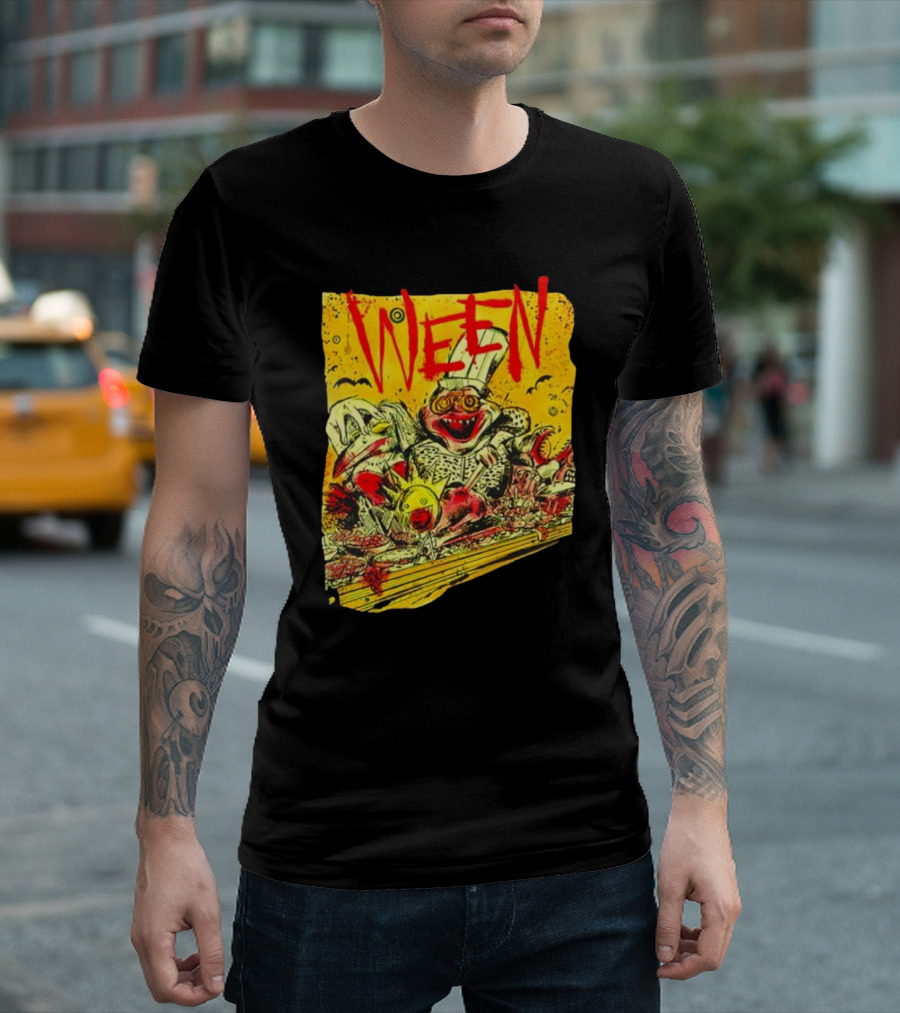 Ween Band Tour Las Vegas Chef Cartoon Dinner Party T-Shirt