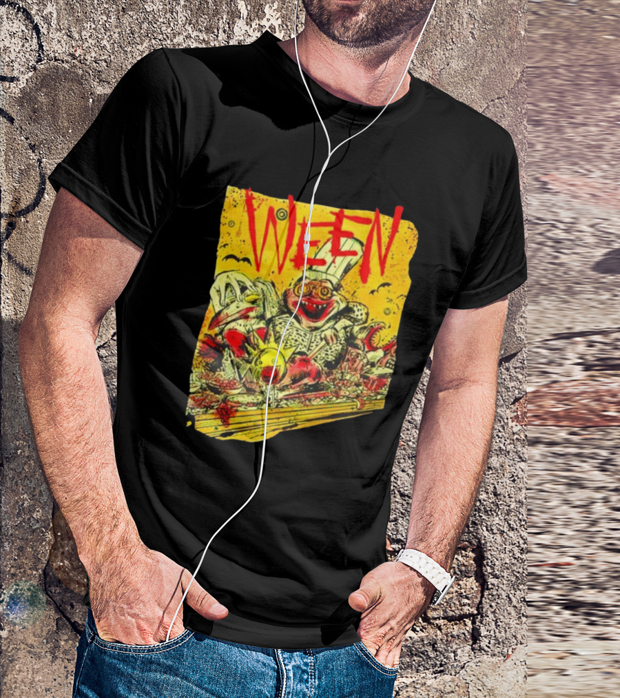 Ween Band Tour Las Vegas Chef Cartoon Dinner Party T-Shirt