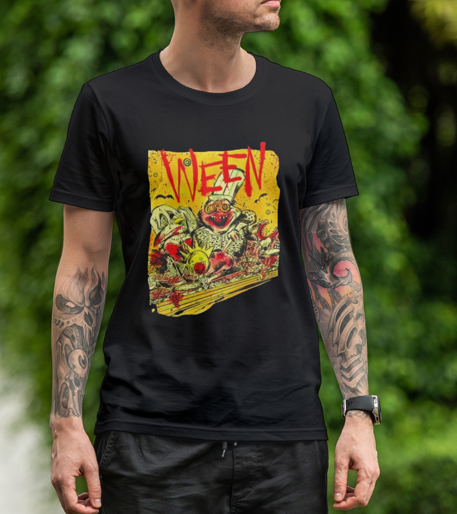 Ween Band Tour Las Vegas Chef Cartoon Dinner Party T-Shirt