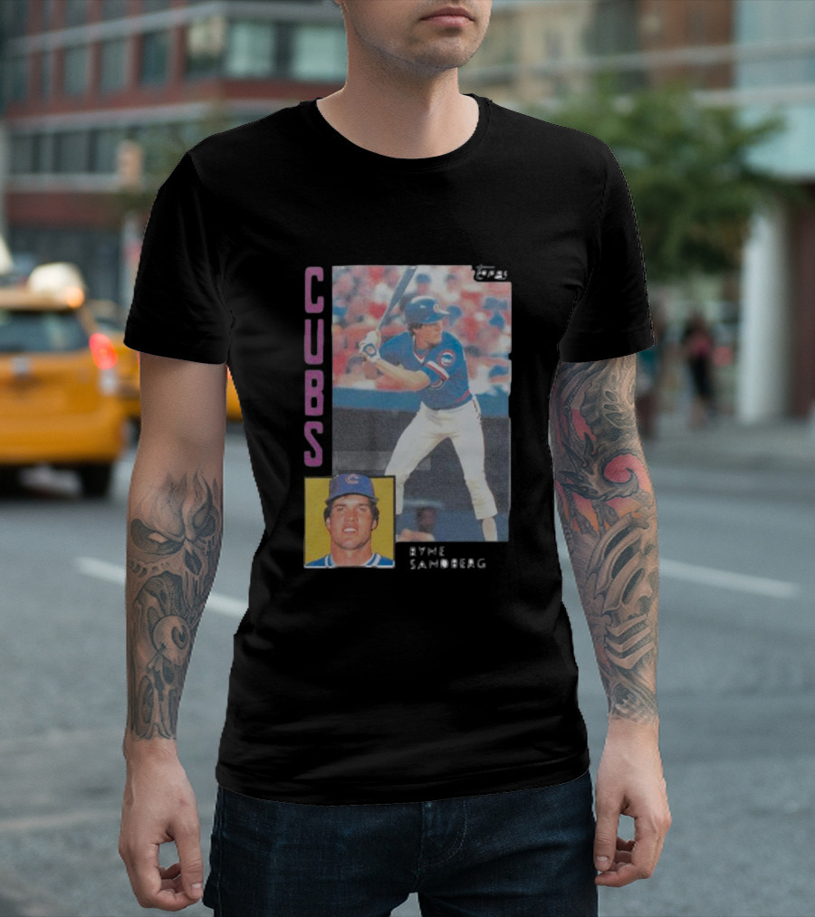 1984 Topps Ryne Sandberg Chicago Cubs Baseball Card T-Shirt