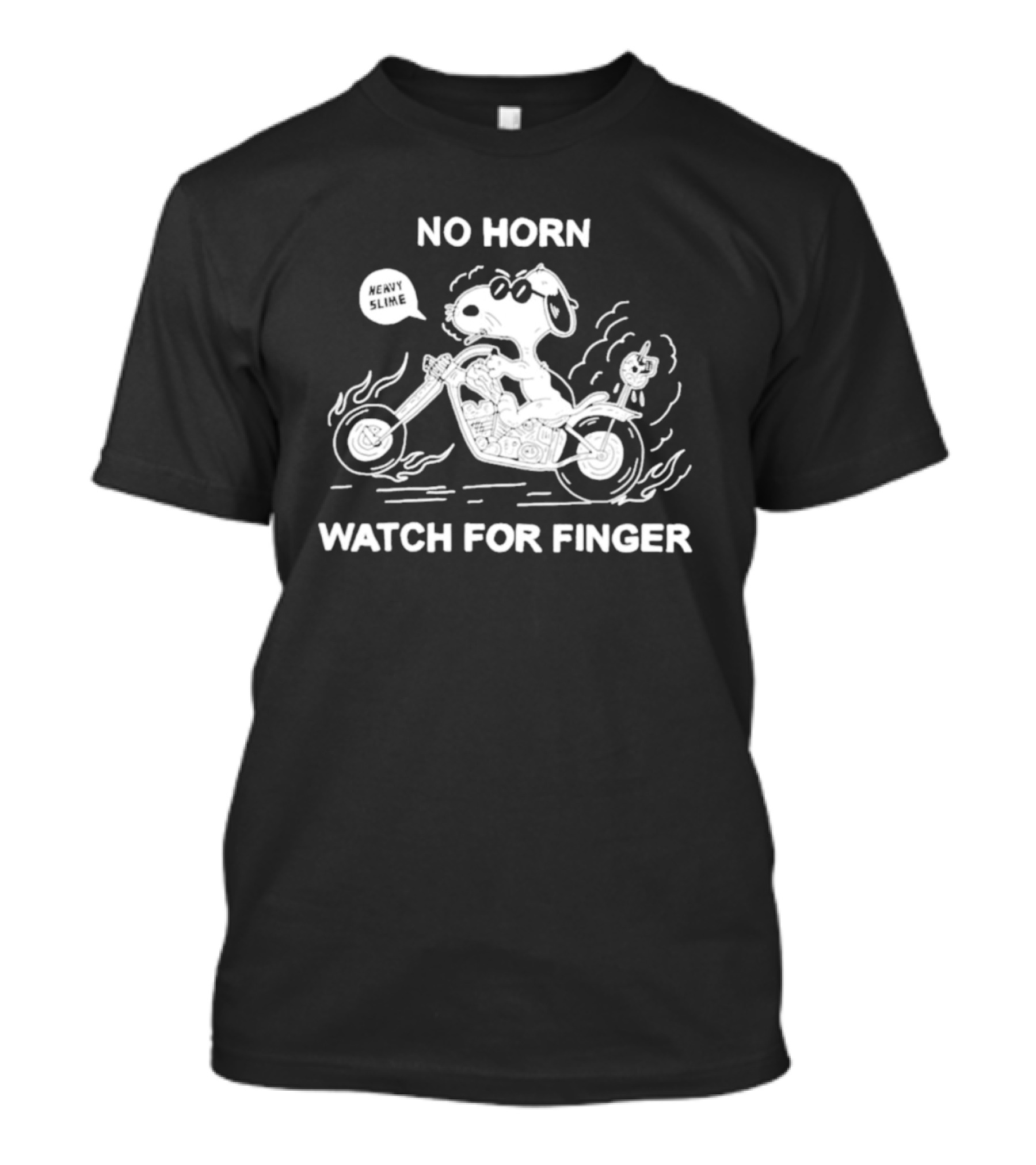 No Horn Watch For Finger Snoopy Heavy Slime T-Shirt