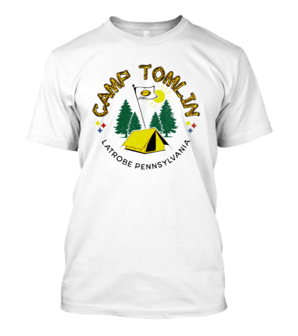 Camp Tomlin Camping Tent Night Scene Latrobe Pennsylvania T-Shirt