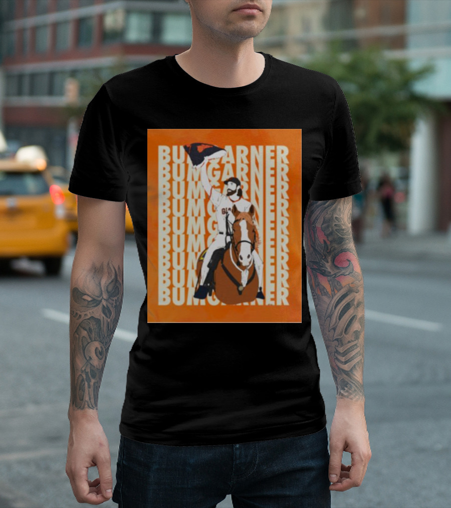 Bumgarner Riding Horse Giants Baseball Victory T-Shirt