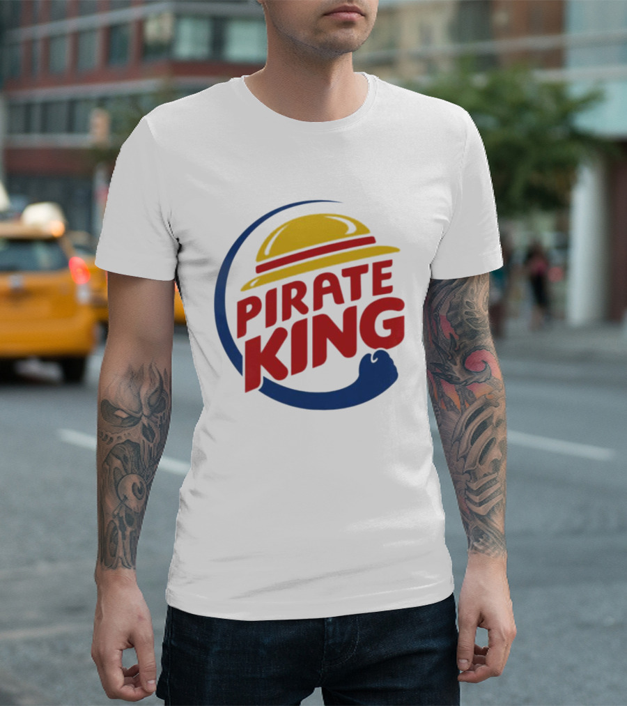 Pirate King Luffy Straw Hat One Piece Burger T-Shirt