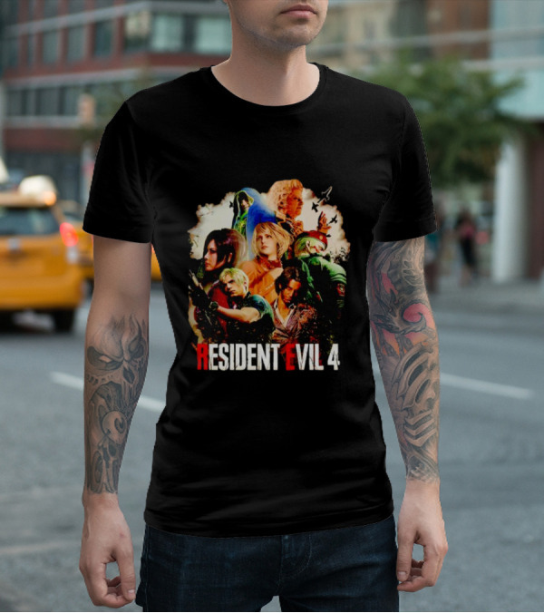 Resident Evil 4 Iconic Game Characters Montage T-Shirt