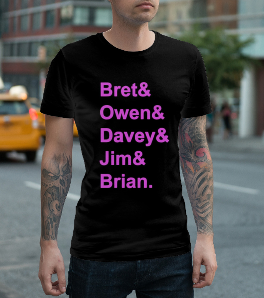 Bret Owen Davey Jim Brian Pink Text List T-Shirt