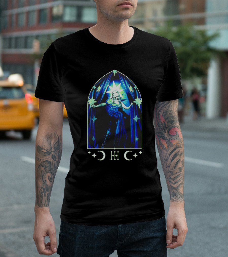 Mothica Nocturnal Starry Night Crescent Moon Gothic Arch T-Shirt