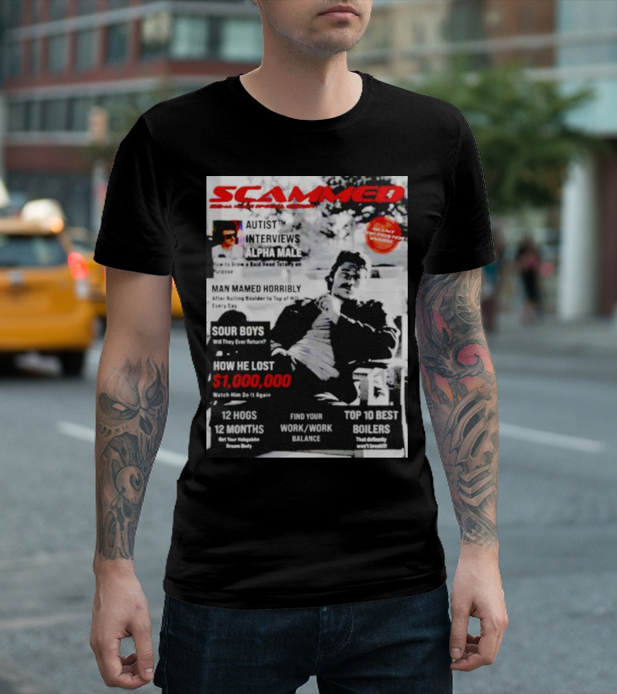 SCAMMED Sour Boys Autist Interviews Alpha Male Magazine Cover T-Shirt