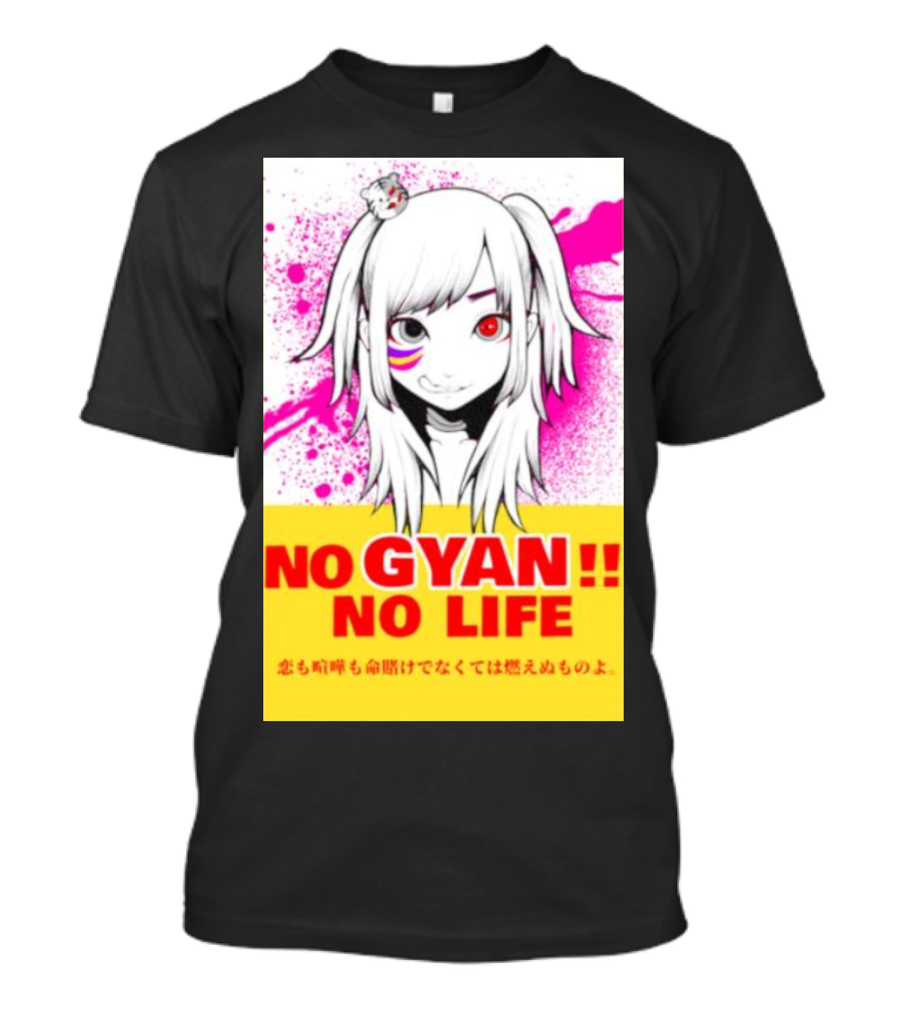 No Gyan No Life Manga Art With Cute Girl And Splatter Background T-Shirt
