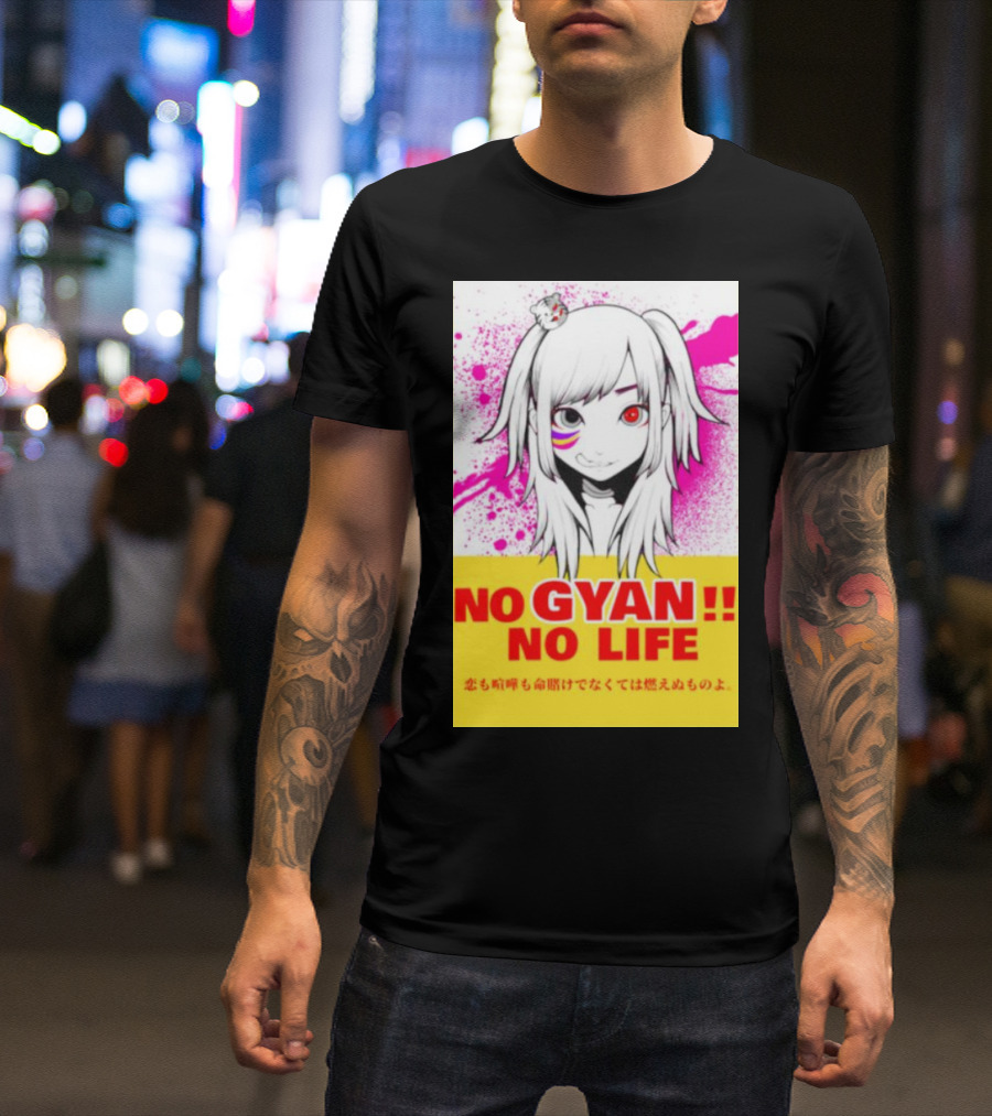 No Gyan No Life Manga Art With Cute Girl And Splatter Background T-Shirt