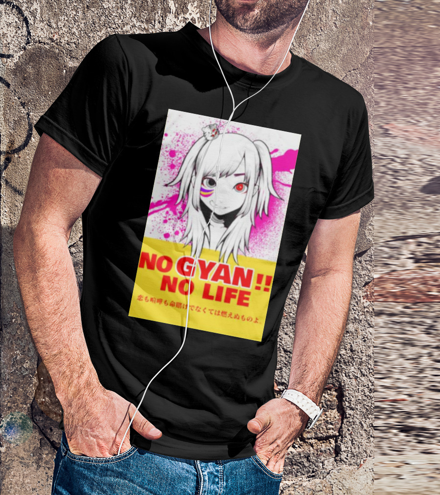 No Gyan No Life Manga Art With Cute Girl And Splatter Background T-Shirt
