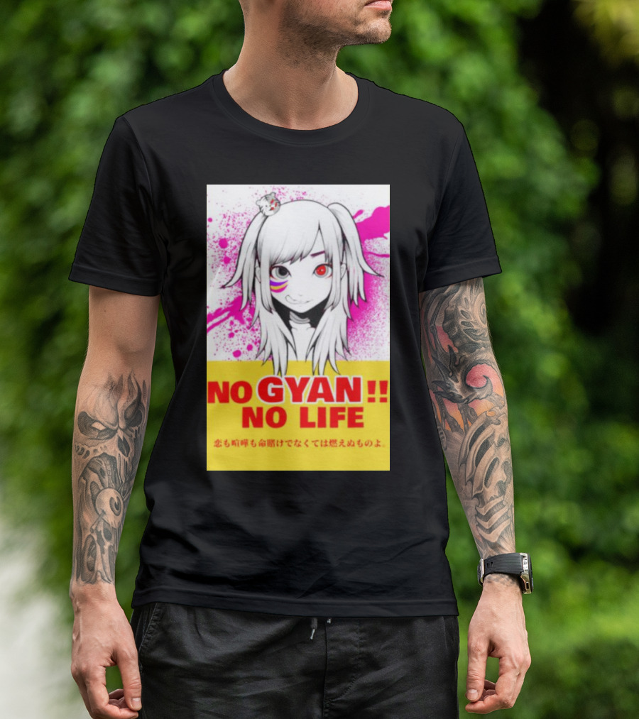 No Gyan No Life Manga Art With Cute Girl And Splatter Background T-Shirt