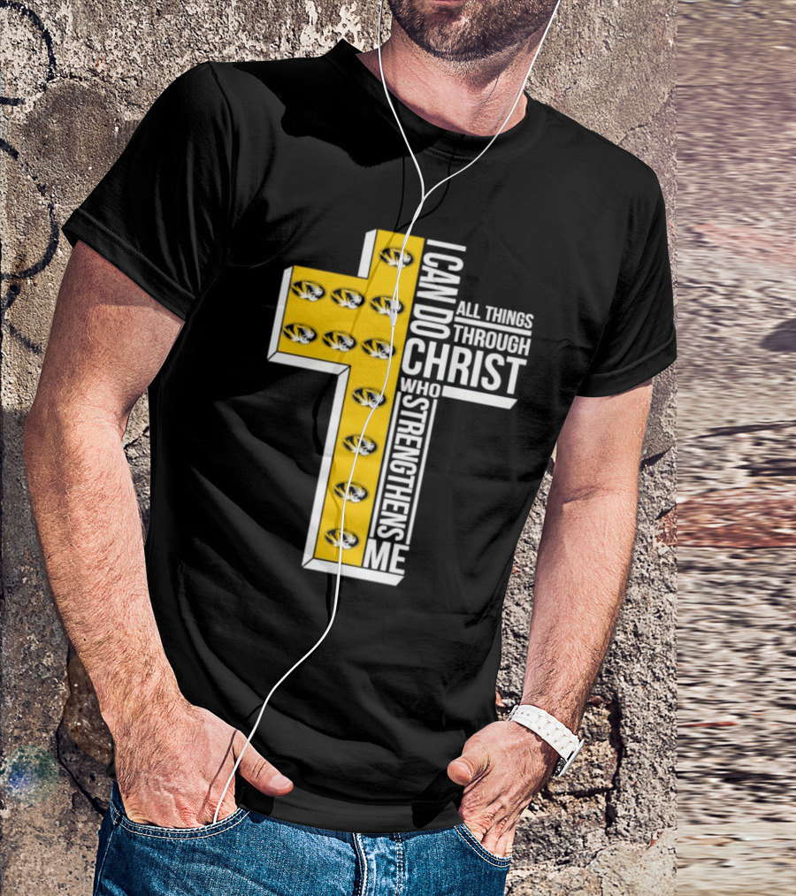 Missouri Tigers I Can Do All Things Through Christ Who Strengthens Me Cross T-Shirt