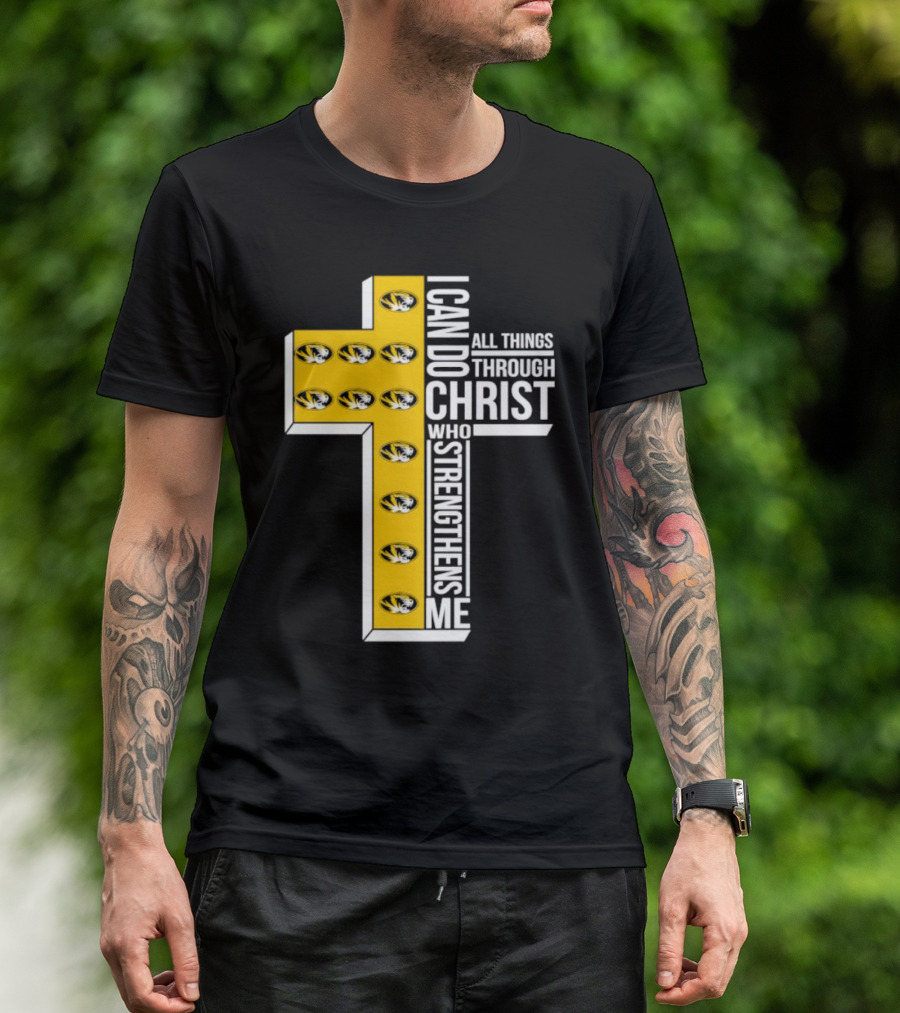 Missouri Tigers I Can Do All Things Through Christ Who Strengthens Me Cross T-Shirt
