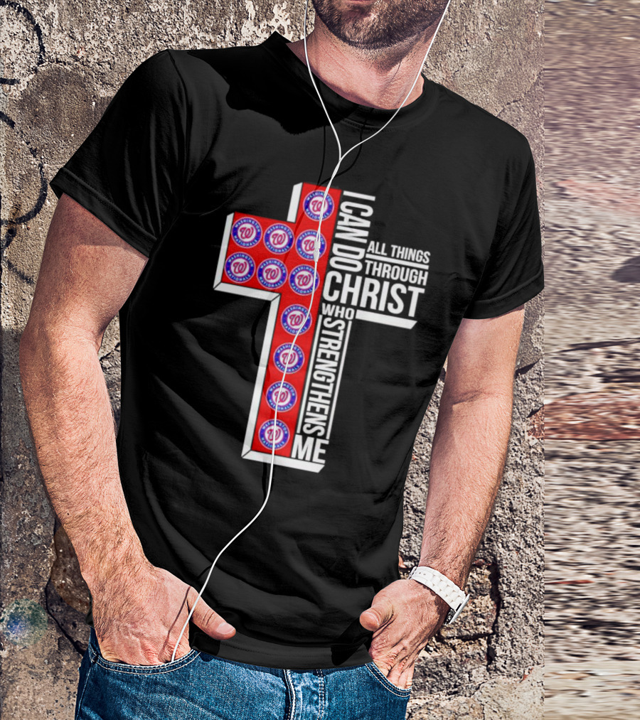 Washington Nationals I Can Do All Things Through Christ Who Strengthens Me Cross T-Shirt