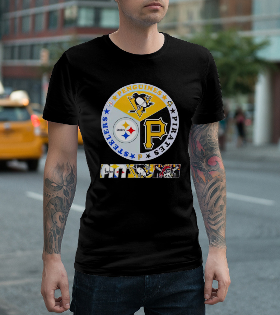 Steelers Penguins Pirates Pittsburgh Circle T-Shirt