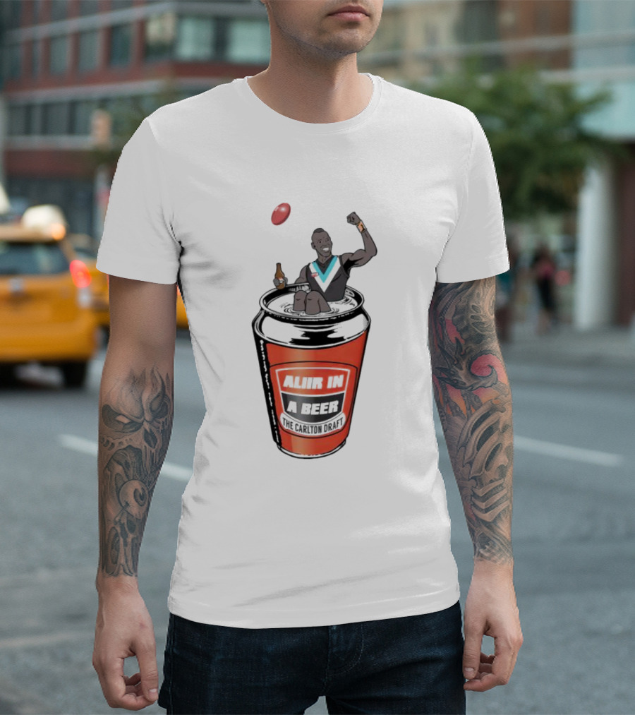 Aliir in a Beer Carlton Draft Player T-Shirt