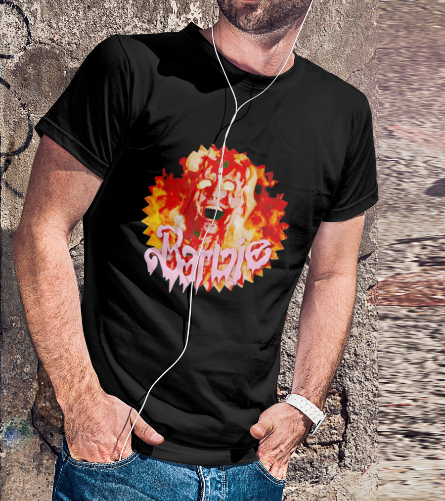 Barbenheimer Barbie Horror Flames T-Shirt