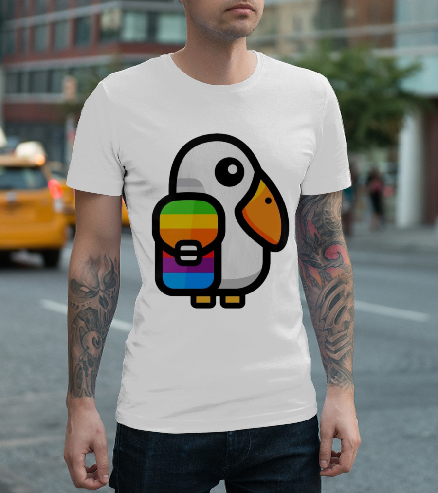 Basic Apple Guy Rainbow Pelican T-Shirt