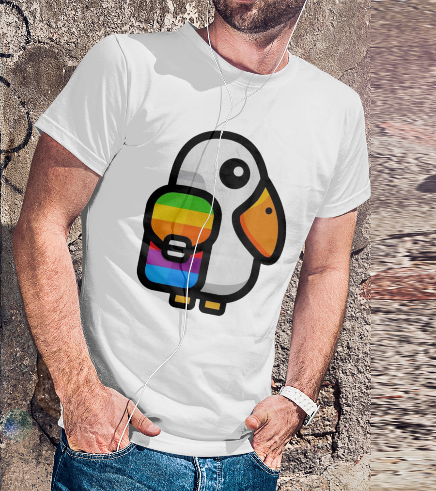 Basic Apple Guy Rainbow Pelican T-Shirt