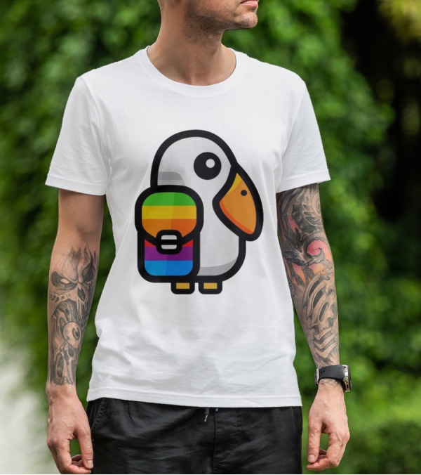 Basic Apple Guy Rainbow Pelican T-Shirt