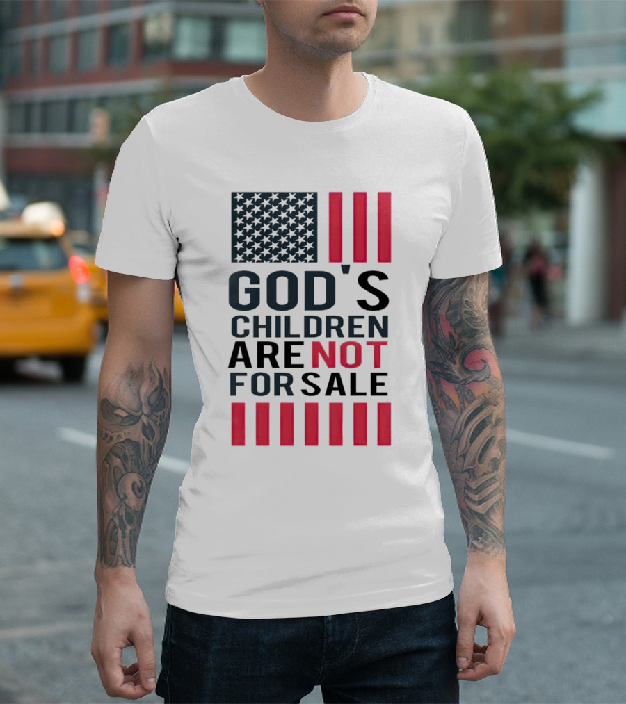 God's Children Are Not For Sale American Flag Stripes T-Shirt