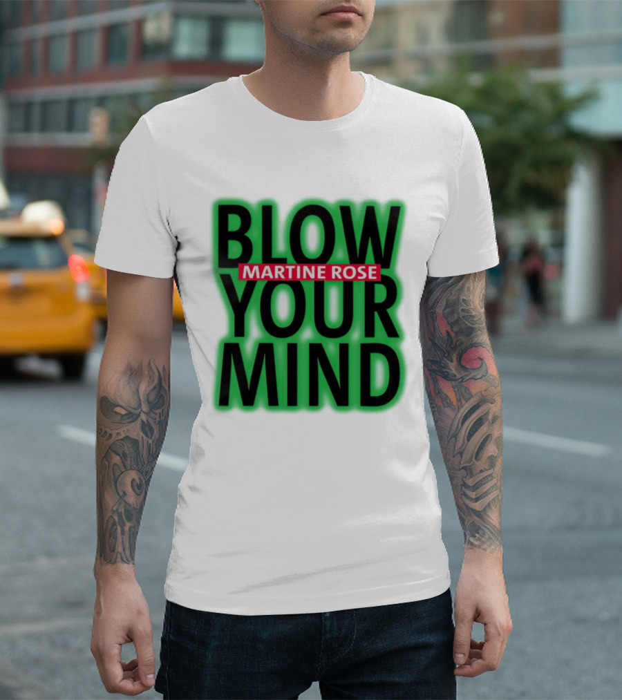 Martine Rose Blow Your Mind Neon Green Glow Effect T-Shirt