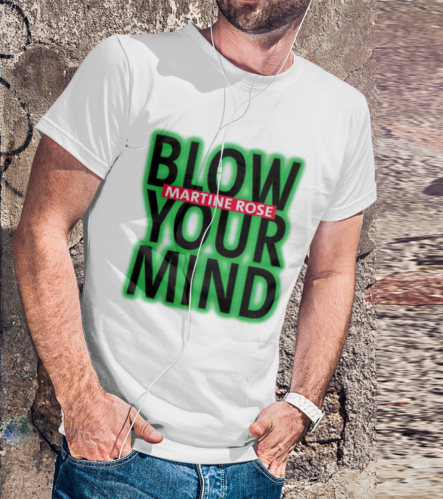 Martine Rose Blow Your Mind Neon Green Glow Effect T-Shirt