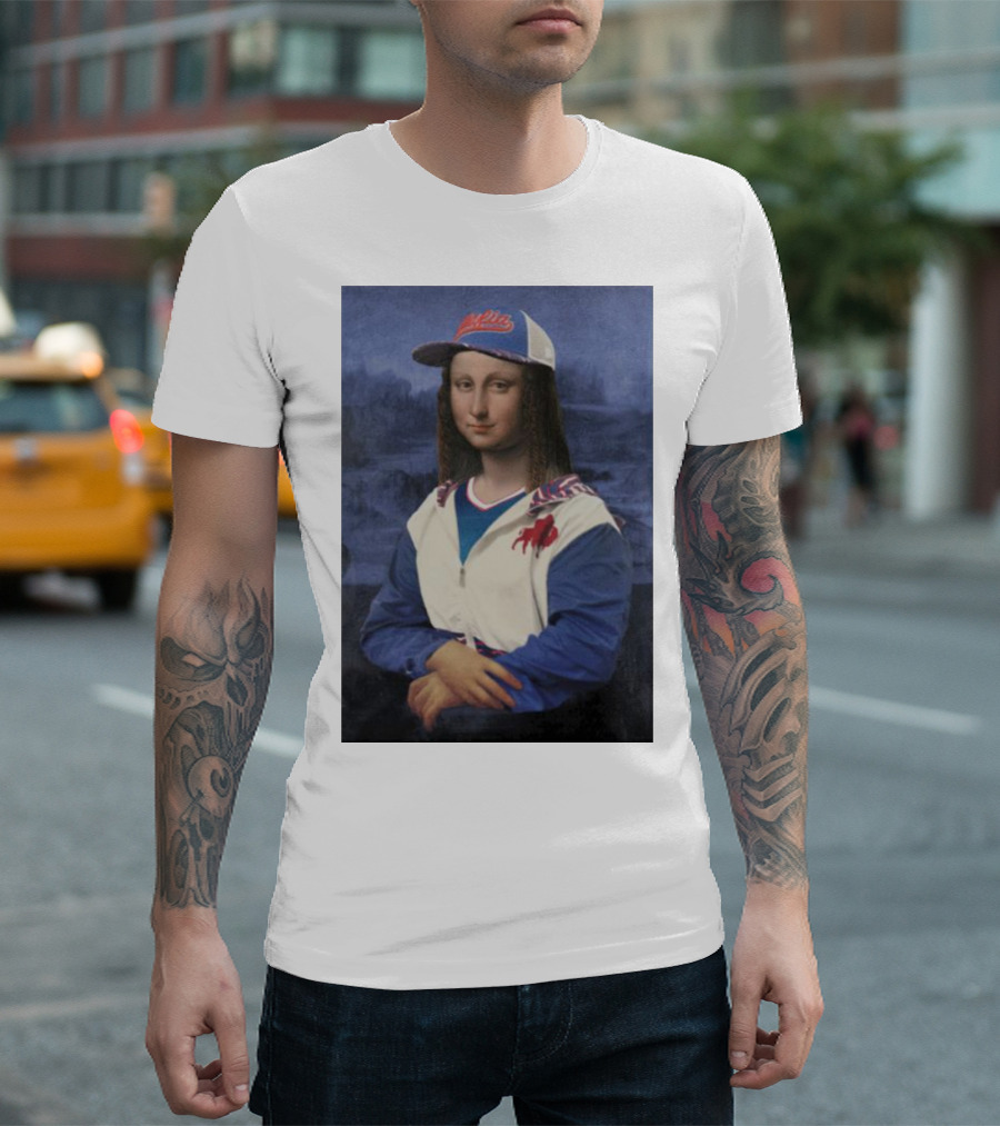 Buffalo Bills Mona Lisa in Team Jacket and Cap T-Shirt