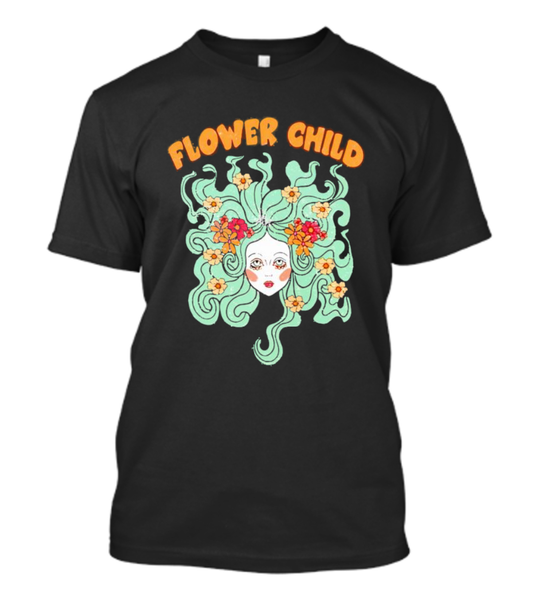 Flower Child Feminist Groovy Floral Goddess Hair T-Shirt