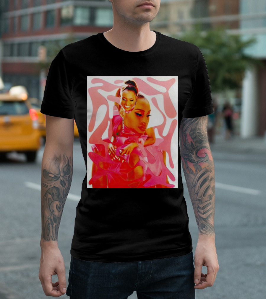 Issa Rae Barbie in Pink Abstract T-Shirt