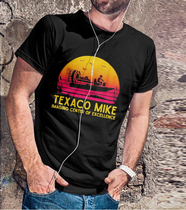 Texaco Mike Imaging Center Of Excellence Airboat Sunset Scene T-Shirt